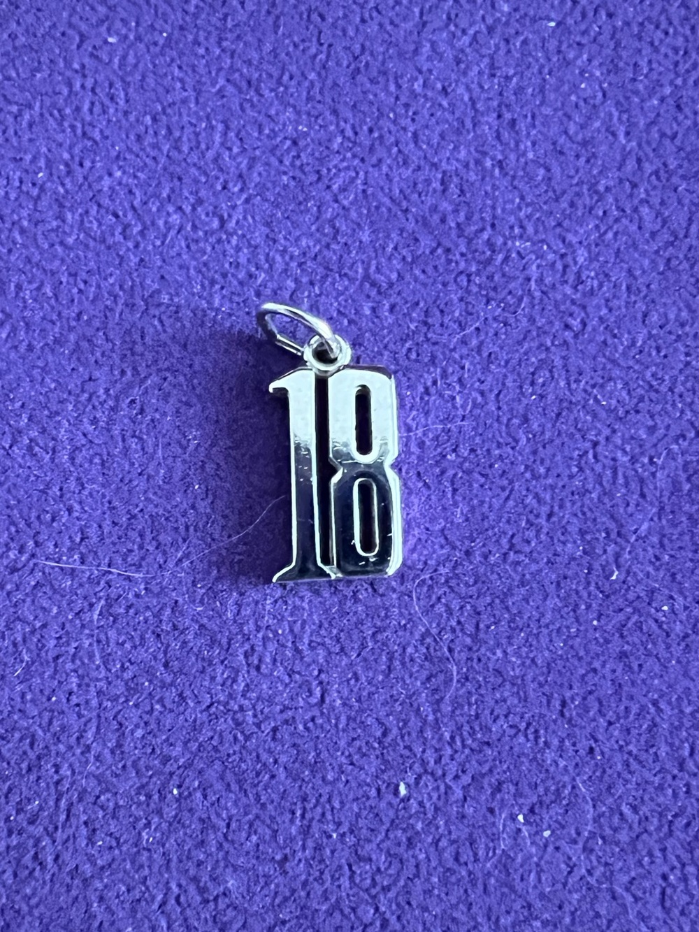 Silver Number 18 Charm Pendant